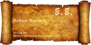 Bokse Baracs névjegykártya